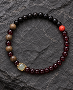 Black & Garnet Beaded Bracelet | Style XYZT0532 - product image 2