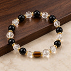 Black and clear gemstone bracelet product view