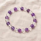 Amethyst and clear quartz bracelet product view