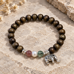 Aged Golden Nanmu Wood Bracelet - Style JSNM0130 - product image 2