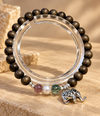 Aged Golden Nanmu Wood Bracelet - accurate product photo