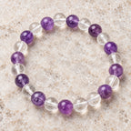 Amethyst and clear quartz bracelet product view