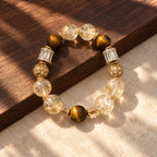 Golden crystal beaded bracelet still life