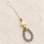 Gray agate lotus hanging charm product view