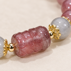 Pink and gray crystal beaded bracelet product view