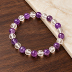 Amethyst and clear quartz bracelet product view