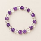 Amethyst and clear quartz bracelet product view