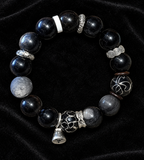 Black Beaded Bracelet with Silver Charms | Thoughtful Gift - product image 1