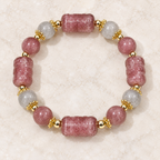 Pink and gray crystal beaded bracelet product view