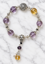 Purple Crystal Beaded Bracelet with Silver Charms - product image 2