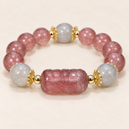Pink and gray crystal beaded bracelet product view