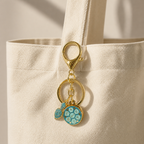 Blue Floral Zodiac Keychain Charm — product image 2