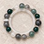 Green & Gray Crystal Beaded Bracelet - product image 1