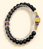Black Beaded Bracelet with Purple Accents - product image 1
