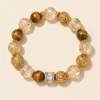Golden crystal beaded bracelet still life