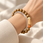 Centered Journey Beaded Blessing Bracelet - studio image
