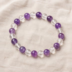 Amethyst and clear quartz bracelet product view