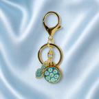 Blue Floral Zodiac Keychain Charm — product image 3