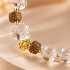 Clear crystal and wood bracelet product view