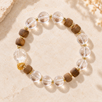 Clear crystal and wood bracelet product view