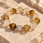 Golden crystal beaded bracelet still life