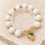 White Bead Pineapple Charm Bracelet | Style SCPTG0013 - product image 2