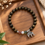 Aged Golden Nanmu Wood Bracelet - Style JSNM0130 - product image 3