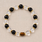 Black and clear gemstone bracelet product view