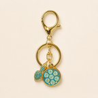 Blue Floral Zodiac Keychain Charm — product image 1