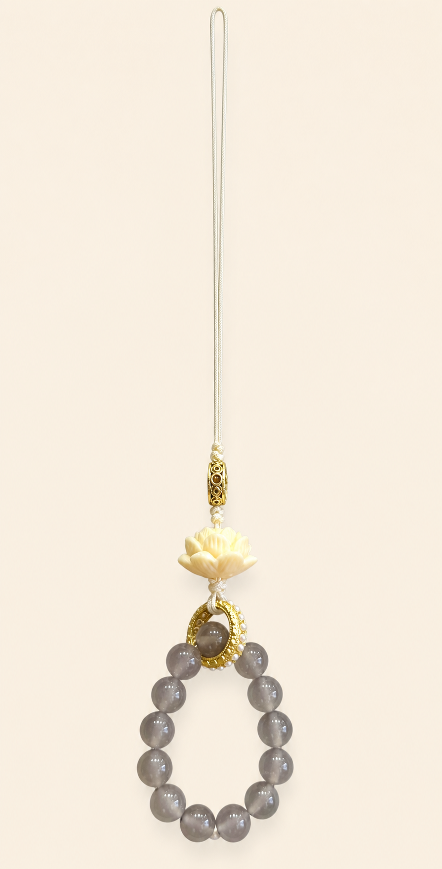 Gray Agate Lotus Beaded Bracelet - product image 1