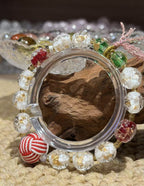 Clear Glass Beaded Bracelet | Hammer-Textured Style — product image 2