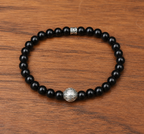 Black Beaded Bracelet with Silver Charms — product image 7
