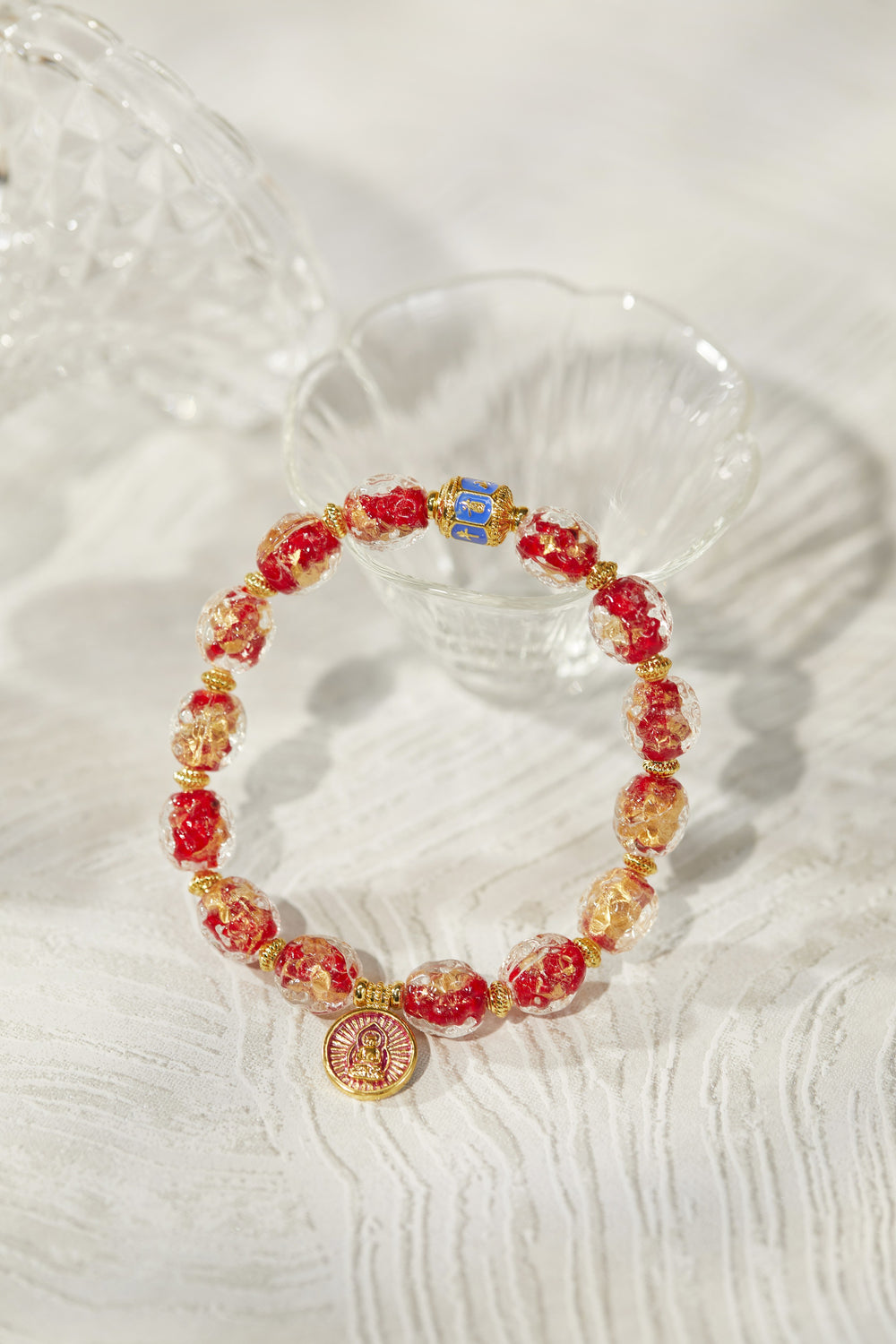 Red zodiac guardian incense ash bracelet
