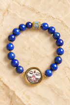 Lapis lazuli zodiac guardian bracelet - blue and gold flecked beads