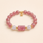 Pink & Gray Crystal Beaded Bracelet — product image 1