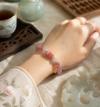 Pink & Gray Crystal Beaded Bracelet — product image 2