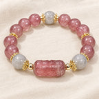 Pink and gray crystal beaded bracelet still life