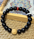 Blackwood Beaded Bracelet with Carved Wood Charm — product detail