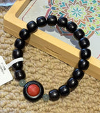 Blackwood Beaded Bracelet with Red Center Accent — product detail