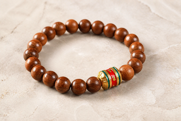 Six Paramitas Wood & Mantra Bracelet