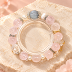 Tranquil Heart pink crystal bracelet set with clear bangle - editorial view