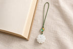 White Beaded Flower Charm Bookmark - product image 1
