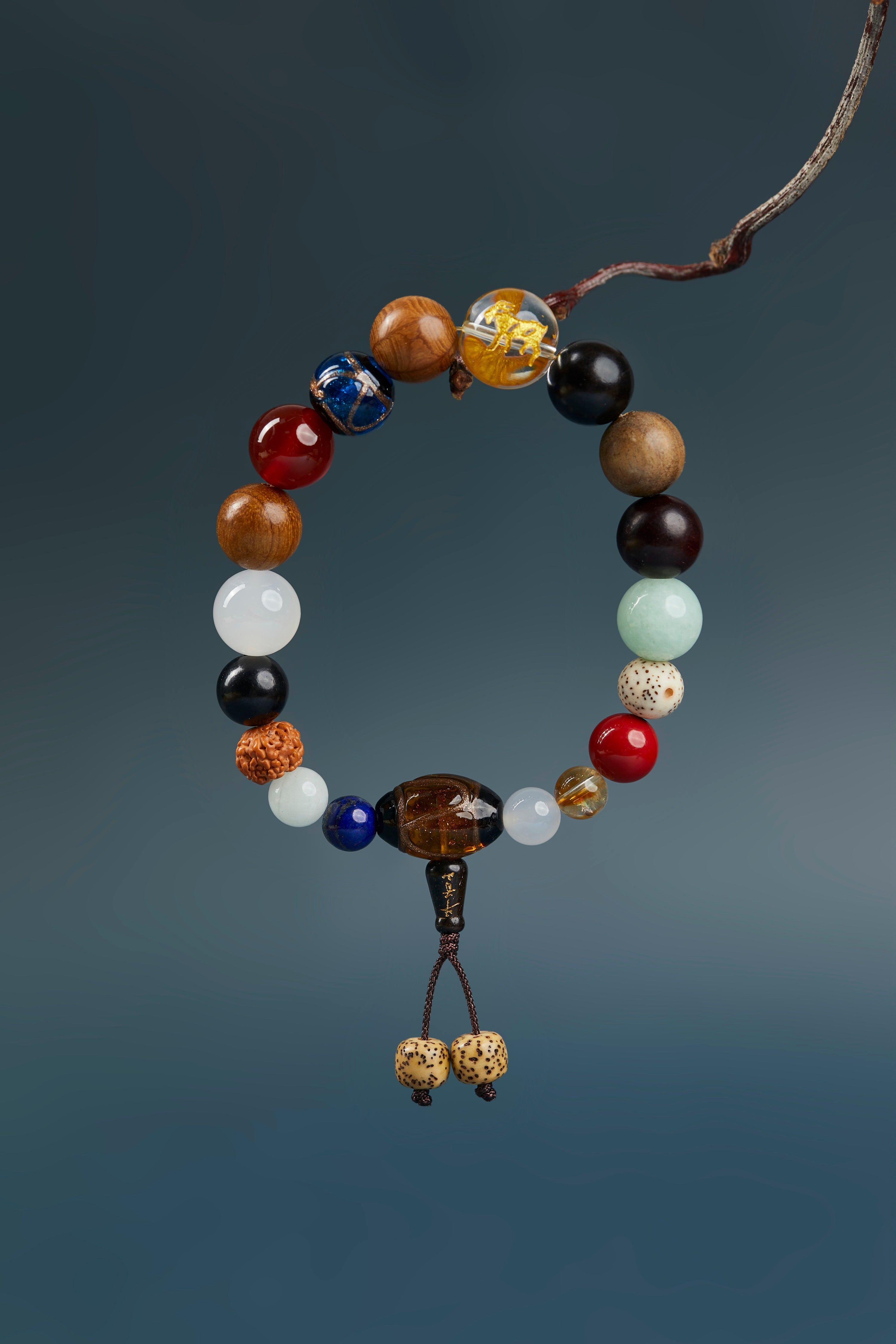 18-Bead Zodiac Matching Bracelets – Multicolor zodiac bead detail