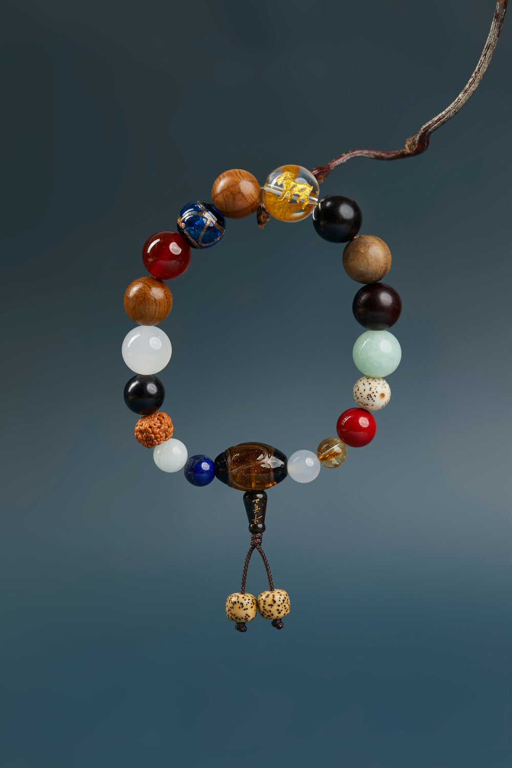 18-Bead Zodiac Matching Bracelets – Multicolor zodiac bead detail