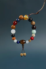 18-Bead Zodiac Matching Bracelets – Multicolor zodiac bead detail